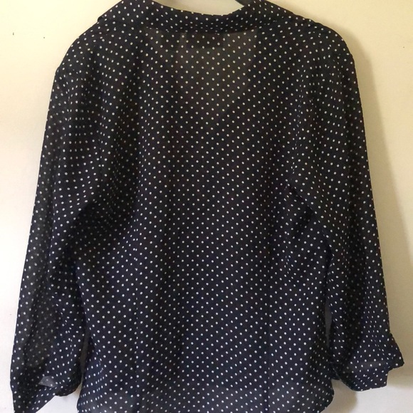 Black and white polka dot button up - Picture 3 of 3